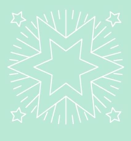 Digital White Work Christmas Star <b>Green 4 Sizes - 4 x A4 Sheets Download