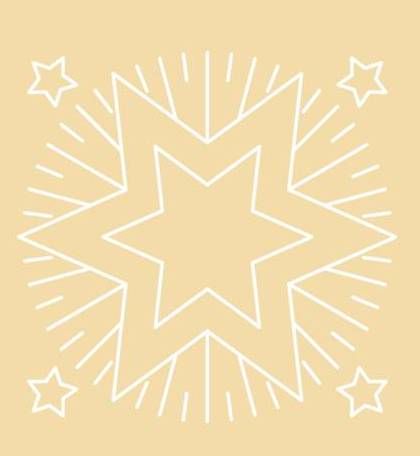Digital White Work Christmas Star <b>Peach 4 Sizes - 4 x A4 Sheets Download