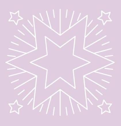 Digital White Work Christmas Star <b>Purple 4 Sizes - 4 x A4 Sheets Download