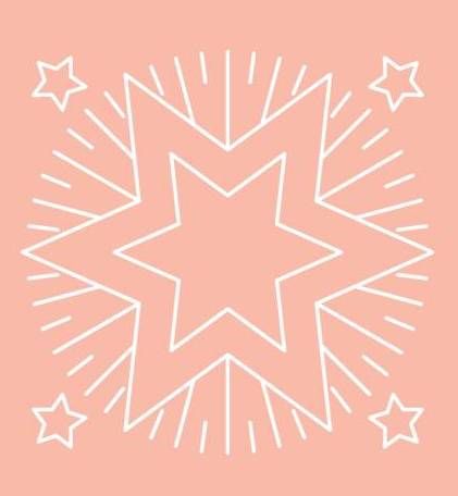 Digital White Work Christmas Star <b>Warm Red 4 Sizes - 4 x A4 Sheets Download