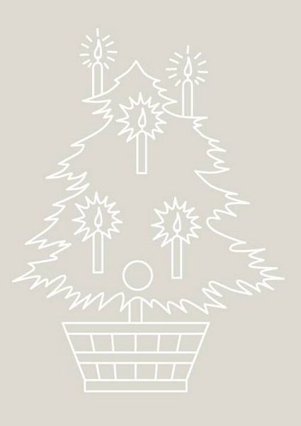 Digital White Work Christmas Tree <b>Grey 4 Sizes - 4 x A4 Sheets Download