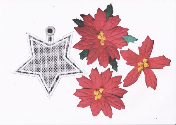 Bauble 03 with Red Poinsettia - 7 x A4 Pages to DOWNLOAD