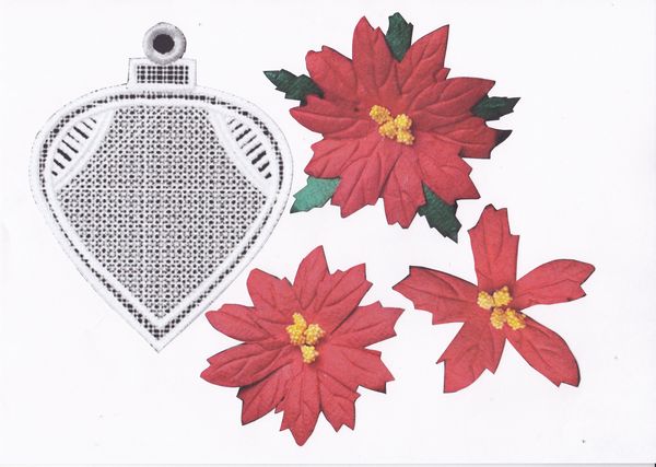 Bauble 01 with Red Poinsettia - 7 x A4 Pages to DOWNLOAD