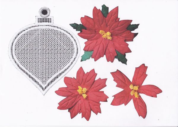 Bauble 02 with Red Poinsettia - 7 x A4 Pages to DOWNLOAD