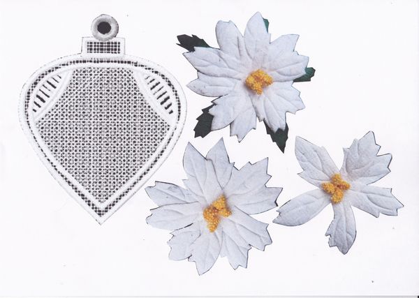 Bauble 01 with White Poinsettia - 7 x A4 Pages to DOWNLOAD