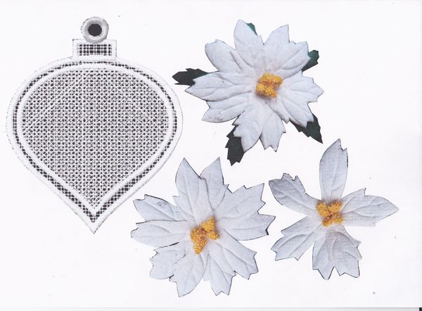Bauble 02 with White Poinsettia - 7 x A4 Pages to DOWNLOAD