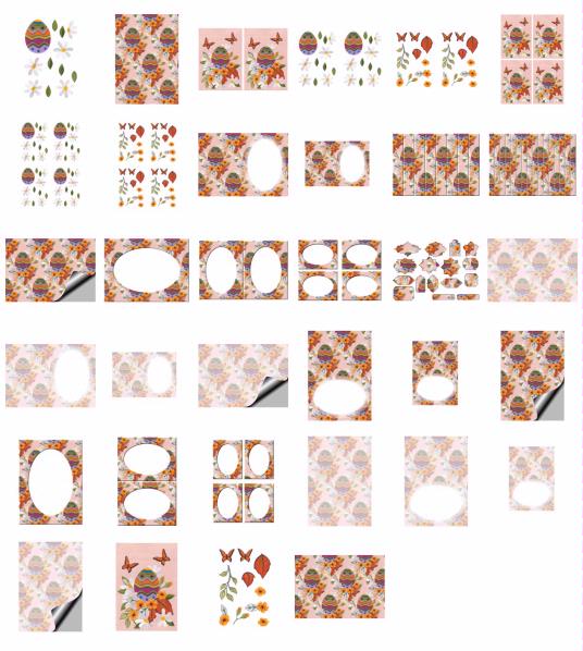 Stitched Effect Fabric Eggs Set 01 - 34 Pages to DOWNLOAD