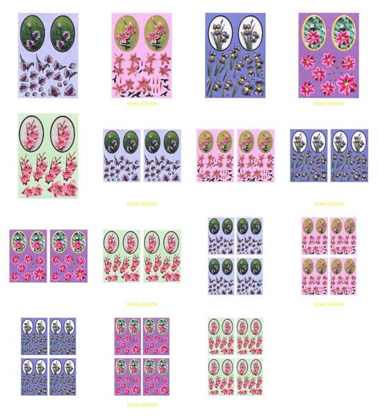 Oval Floral Fancy's Full Set - 15 x A4 Pages to Download