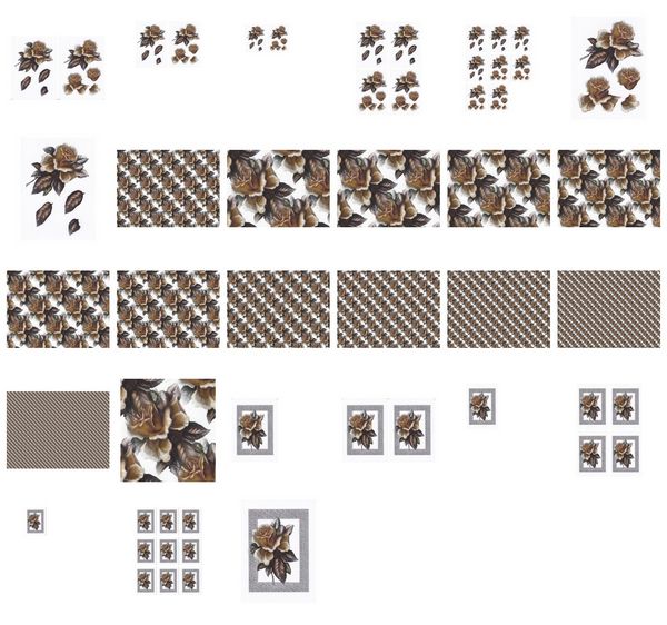 Faux Parchment Rose Frame Set - 27 Pages to Download