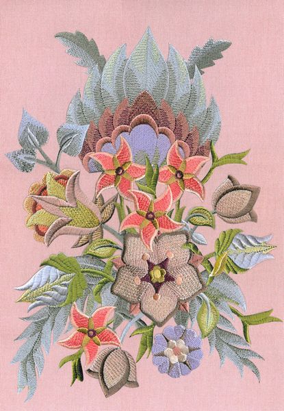 Jacobean Flowers Stitch Effect Set 05 - 52 x A4 Pages to DOWNLOAD