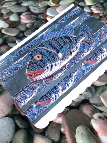 Mosaic Fish Project Card 28 Download Set - 4 x A4 Pages