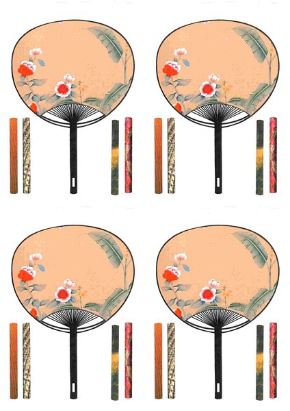 Oriental Designs 01 Fans Small Size - 8 x A4 Pages to DOWNLOAD