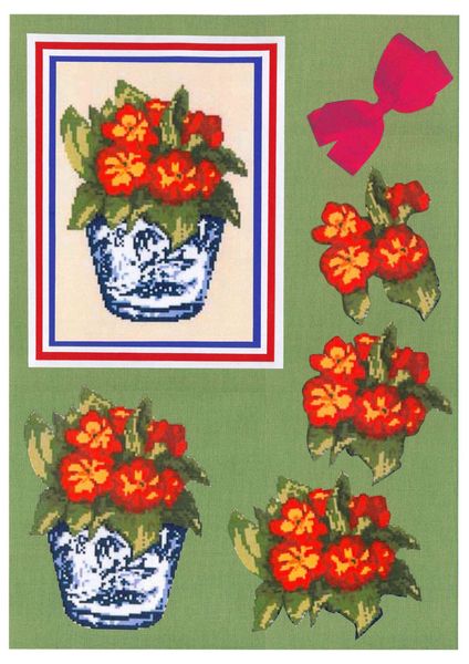 Potted Flowers Decoupage Sheet Set 4 A5 - 1 x A4 Page to DOWNLOAD