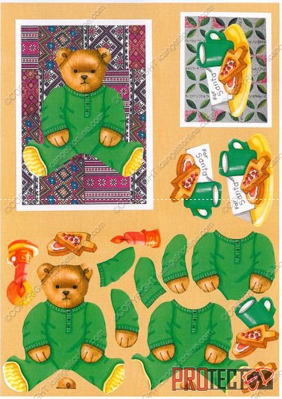 Christmas Quilties Decoupage Design 02 - 3 x A4 Page to DOWNLOAD