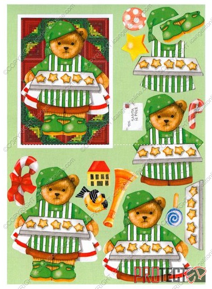Christmas Quilties Decoupage Design 11 - 3 x A4 Page to DOWNLOAD