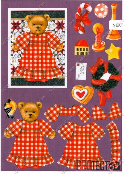 Christmas Quilties Decoupage Design 12 - 3 x A4 Page to DOWNLOAD