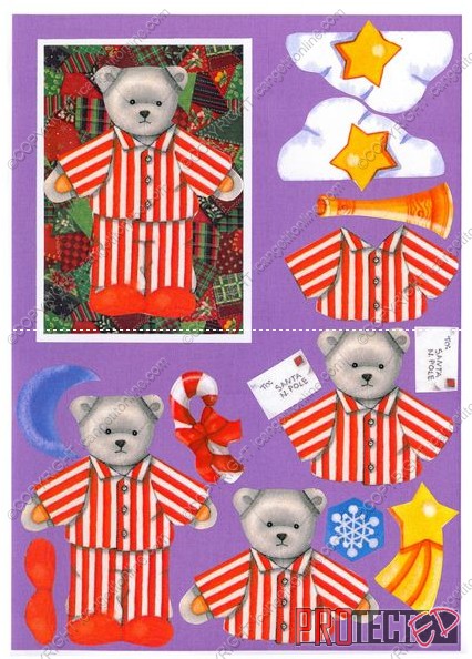 Christmas Quilties Decoupage Design 14 - 3 x A4 Page to DOWNLOAD