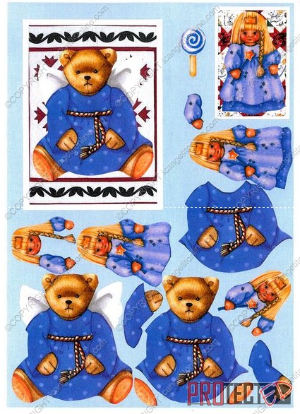 Christmas Quilties Decoupage Design 19 - 3 x A4 Page to DOWNLOAD
