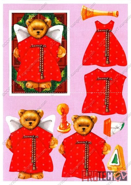 Christmas Quilties Decoupage Design 20 - 3 x A4 Page to DOWNLOAD