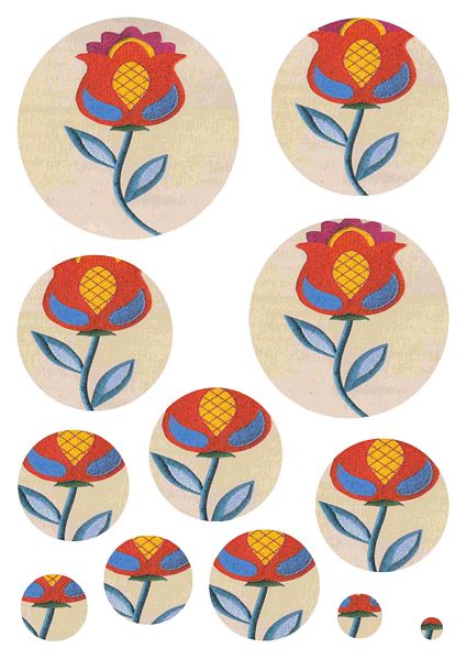 Big Bright Flowers Circle Stackers - 17 Pages to DOWNLOAD