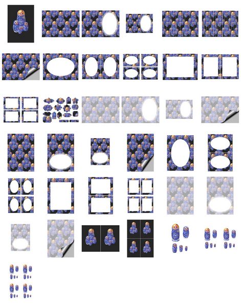 Russian Nesting Dolls Set 03 - 37 Pages to DOWNLOAD