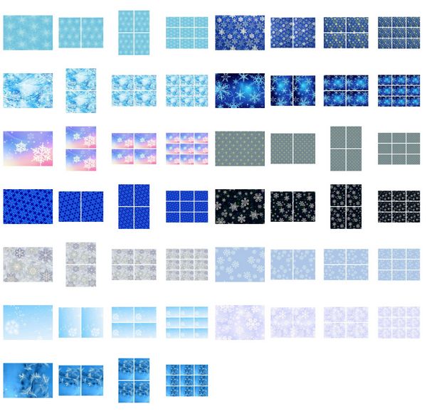 Snowflake Background 13 SETS - 52 x A4 Pages to Download