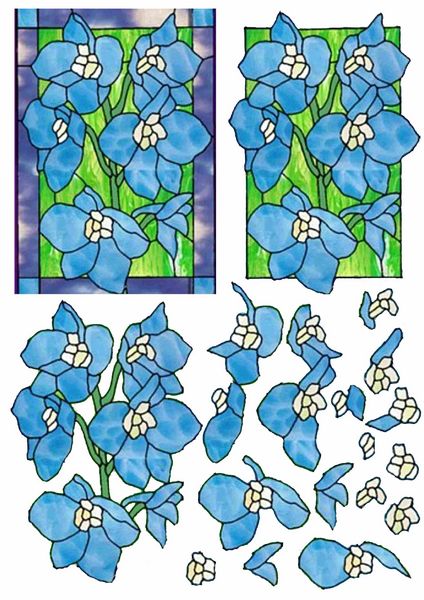 Stained Glass Effect Set 03 Decoupage - 1 x A4 Page to DOWNLOAD