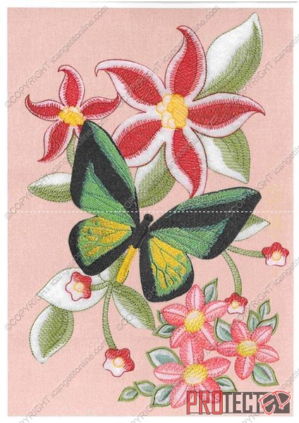 Stitch effect Butterfly and Flowers Set 03 - 37 Pages to DOWNLOAD