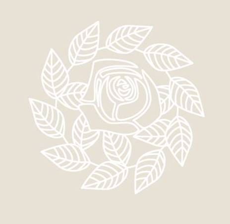 Digital White Work Rose & Leaf Swirl <b>Cool Grey 4 Sizes - 4 x A4 Sheets Downlo