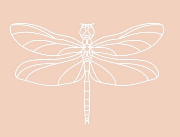 Digital White Work Dragonfly <b>Beige 4 Sizes - 4 x A4 Sheets Download