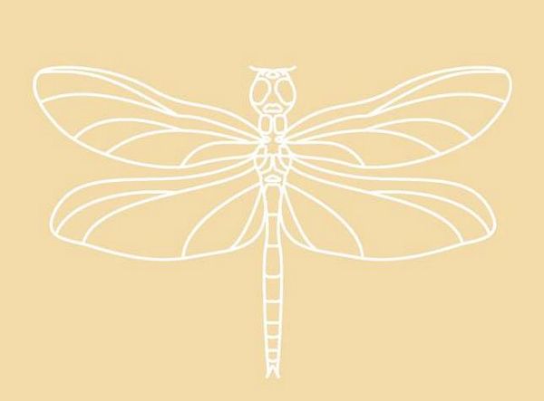 Digital White Work Dragonfly <b>Peach 4 Sizes - 4 x A4 Sheets Download