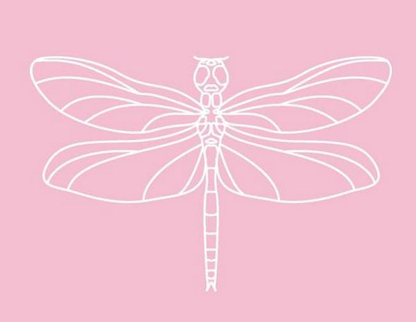 Digital White Work Dragonfly <b>Red 4 Sizes - 4 x A4 Sheets Download