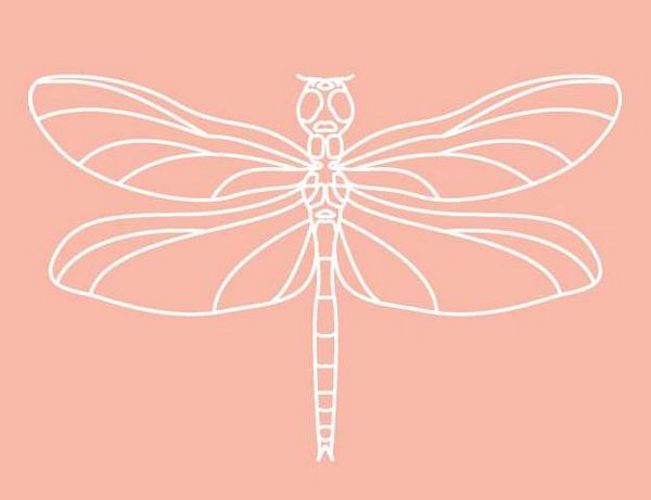 Digital White Work Dragonfly <b>Warm Red 4 Sizes - 4 x A4 Sheets Download