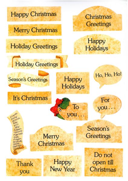 Christmas Quilties Sentiment Sheet - 3 x A4 Page to DOWNLOAD