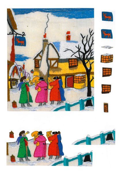 Christmas Band Embroidered Decoupage Sheets - 8 x A4 Pages to DOWNLOAD