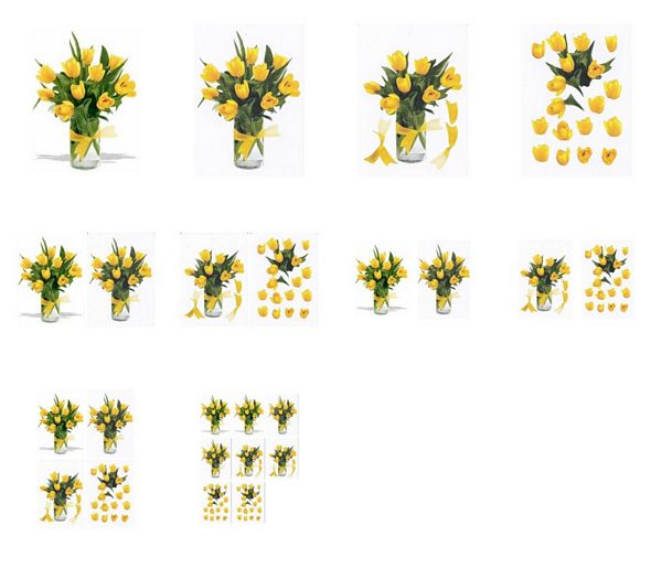 Yellow Tulips in Vase 3D Picture Project 10 Pages to Download