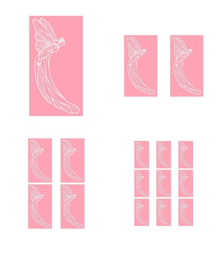 Digital White Work Angel 2 <b>Warm Red 4 Sizes - 4 x A4 Sheets Download