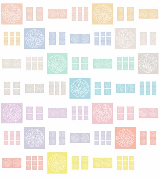 <b>SPECIAL Digital White Work Circular Rose <b>All 12 Sets 4 Sizes-48 x A4