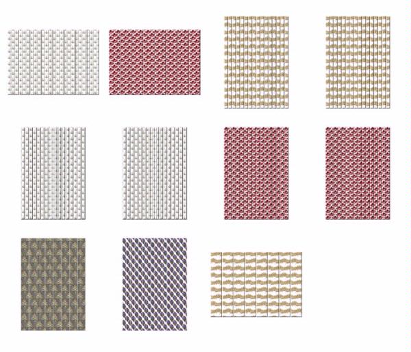 Christmas Jewel Ribbon Sheet Design 03 - 11 x A4 Page to DOWNLOAD