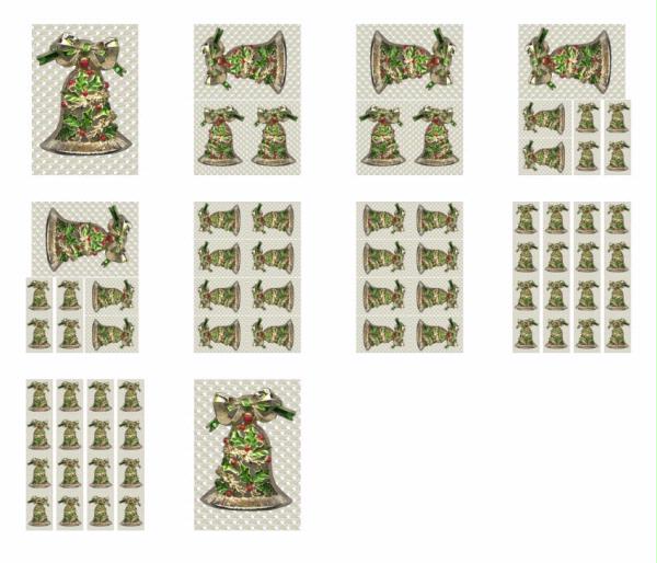 Christmas Jewel Topper Design 09 - 10 x A4 Page to DOWNLOAD