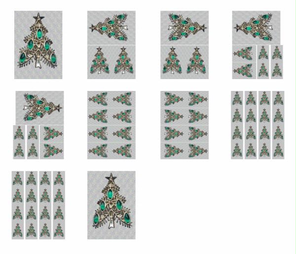 Christmas Jewel Topper Design 16 - 10 x A4 Page to DOWNLOAD