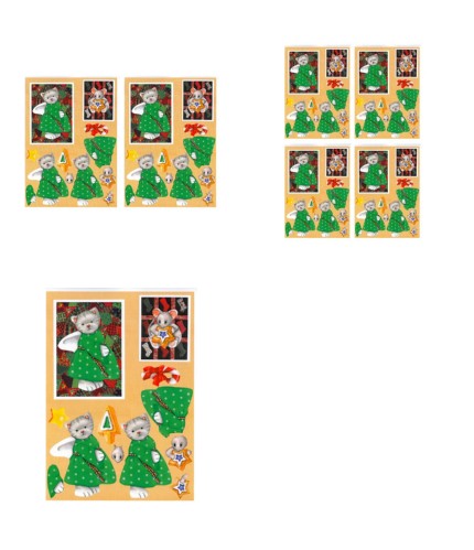 Christmas Quilties Decoupage Design 15 - 3 x A4 Page to DOWNLOAD