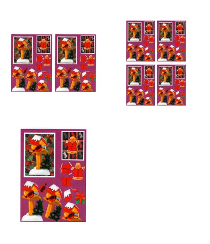 Christmas Quilties Decoupage Design 16 - 3 x A4 Page to DOWNLOAD