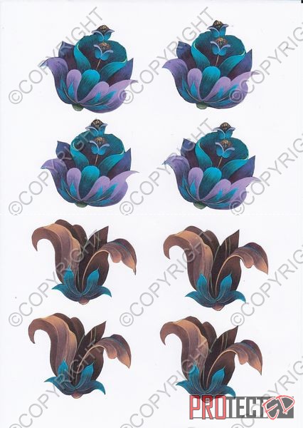 Amber Folk Art Collection Large Flower Set 3 x A4 Pages To Downlo