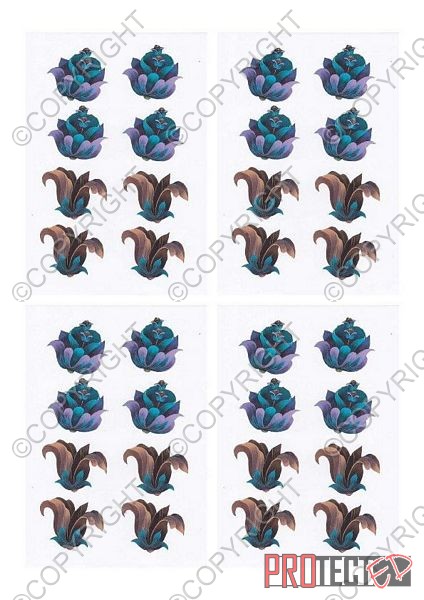 Amber Folk Art Collection Small Flower Set 3 x A4 Pages To Downlo