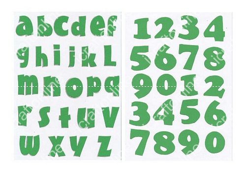 Bright Green Letters/Numbers - 8 x A4 Pages DOWNLOAD