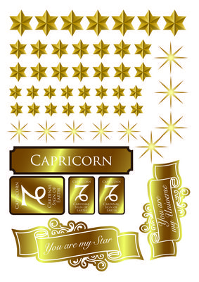 Capricorn - Gold Set - 8 x A4 Pages