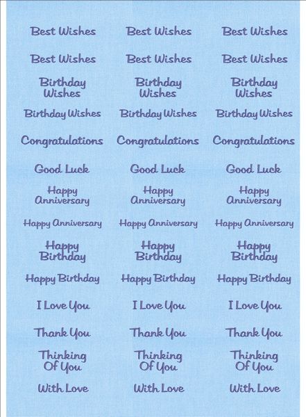 A4 Assorted Collection 1 - Blue Text on a Blue Background - 42 Greetings