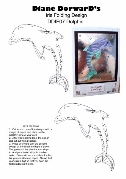 Diane Dorward Dolphin Iris Folding Template