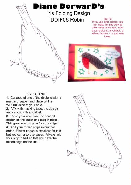 Diane Dorward Robin Iris Folding Template